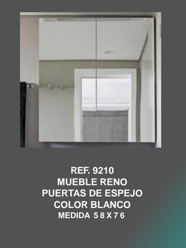 Eco Mueble Blanco/wengue 58x76 Mdf+espejo Baño