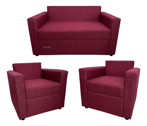  Sillon 2 Cuerpos + Individual Combo X2  Juego Living Set