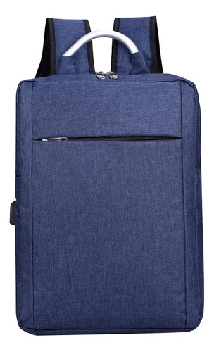 Mochila Porta Notebook Con Usb Smart S Costuras Camara Color Azul