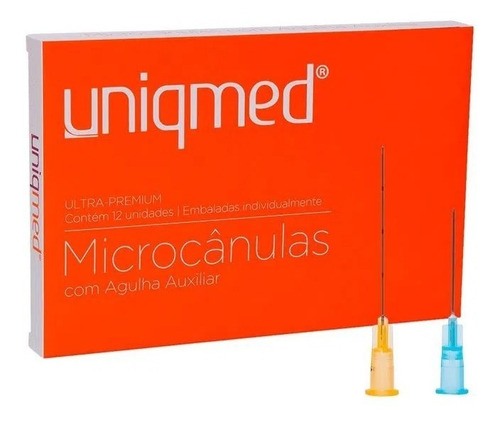 Microcânulas Para Preenchimento 25gx40mm Uniqmed 12 Unidades