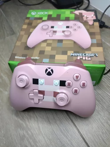 Controle xbox minecraft rosa