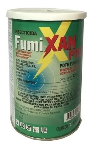 Insecticida Fumixan Pro Pote Fumígeno X 120g Pack X 6 Unid.