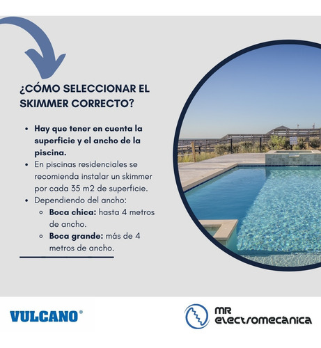 Imagen 6 de 10 de Skimmer Vulcano Boca Chica P/ Pileta Hormigón 20cm 119002