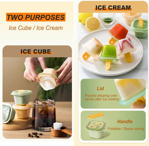 Molde De Silicona Para Paletas Y Cubitos De Hielo, Molde De