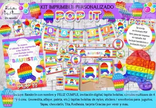 Kit Imprimible Candy Pop It Popit Fidget Toys Personalizado