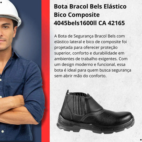 Botina Couro Elástico Bels Plus Palmilha Confortável Bracol