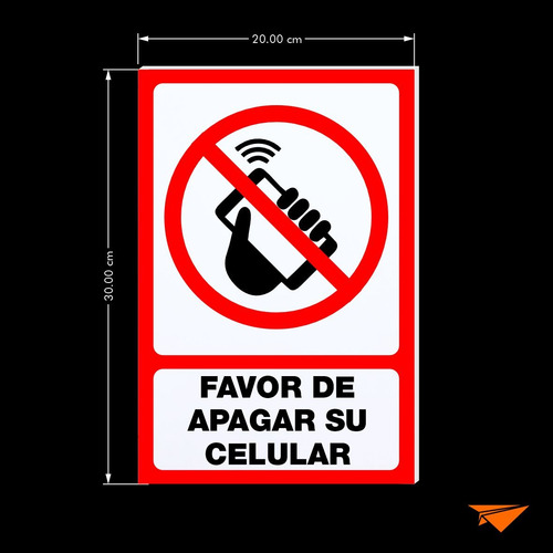 Señalamiento Apagar Su Teléfono 30x20 Letrero