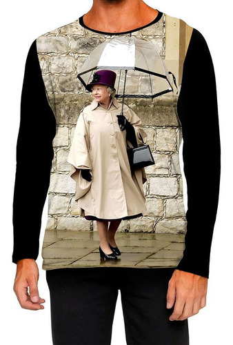 Camiseta Manga Comprida Rainha Elizabeth  Da Inglaterra 3