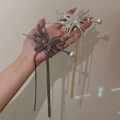 2pcs Cepillo Secador De Pelo Con Forma De Mariposa Y Perla