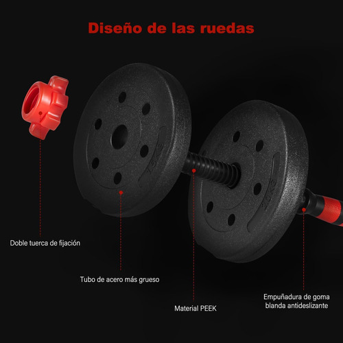 Mancuernas Pesas Y Barra Recta Kit De Ejercicio Ajustables Gym 20kg Utilizada Como Mancuerna, Para Hombres Y Mujeres, Gimnasio En Casa, Entrenamiento, Equipo De Fitness Multiusos Comercio