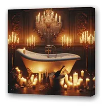 Comprar Cuadro 60x60cm Baño De Espuma Velas Y Champagne C4