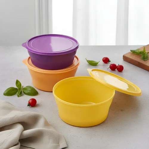 Tupperware Kit 3 Tigelas Classic Fechamento Hermético Cor Colorido