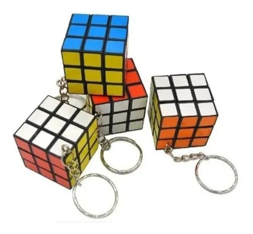 Sorpresas Cubo Rubix Mini Llaveros × 6 Cotillón Cumpleaños