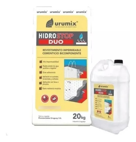 Urumix Hidrostop Duo Seal Impermeable Sellador 20kg + 5lt Pf