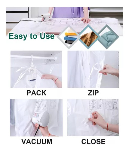 Paquete De Bolsas Al Vacío Para Colgar Trajes, Abrigos Y Sué