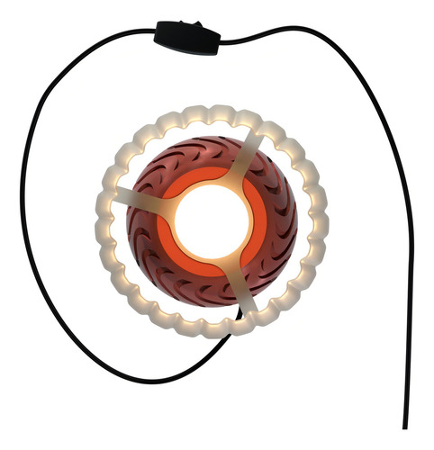 Abajur Base Luminária Mesa Cabeceira Cama Escritório Quarto Cúpula Cinza Estrutura Marrom 110v