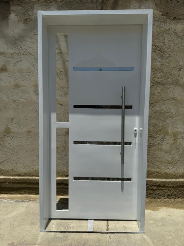 Puertas Principales Doble Emtamborada Con Manillon Y Vidrios