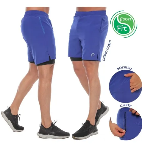 Pantaloneta Deportiva Para Hombre Licra Debajo. Bermuda