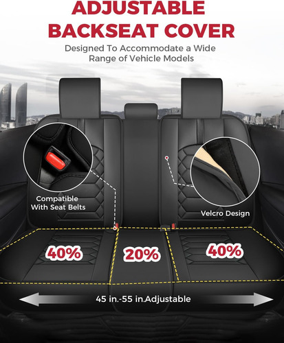 Freesoo Fundas De Cuero Para Asiento De Automóvil, Juego Com