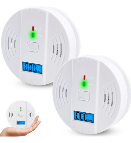 2 Detectores De Monoxido De Carbono Alarma 85 Decibeles