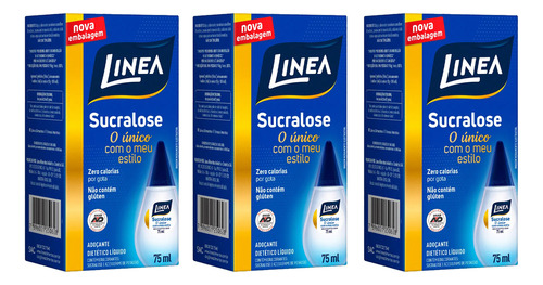 Adoçante Liquido Linea 75 Ml Kit 3