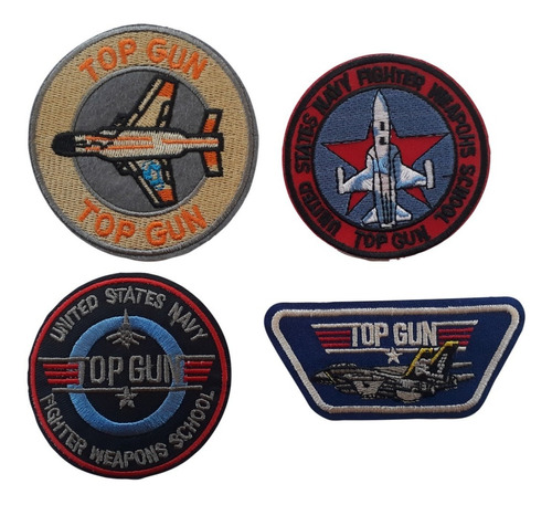 Set 4 Parches Escuela Armas De Combate Us Navy Top Gun