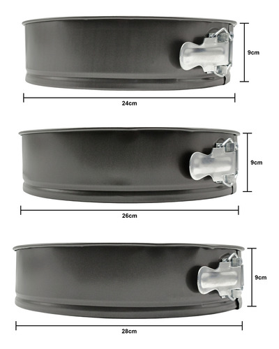 Set De 3 Moldes Desmontables Para Repostería Antiadherentes