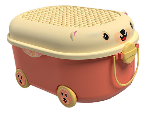 Caja De Almacenamiento De Juguetes Con Ruedas, Rosa