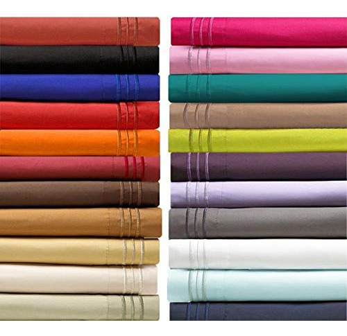 Juego De Sábanas Y Fundas De Almohadas 4 Piezas 1500 Hilos