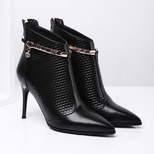 Botines Mujer Negro De Tacón Alto Elegantes Para Dama Moda