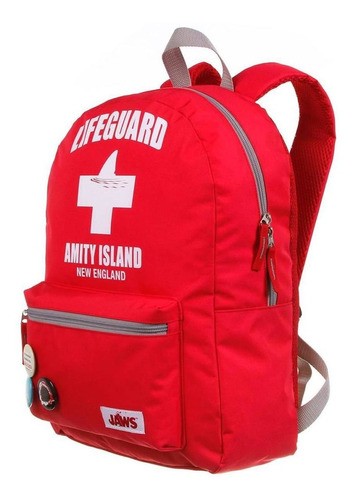 Mochila Escolar Lifeguard Vermelho Com Boton - Dermiwil