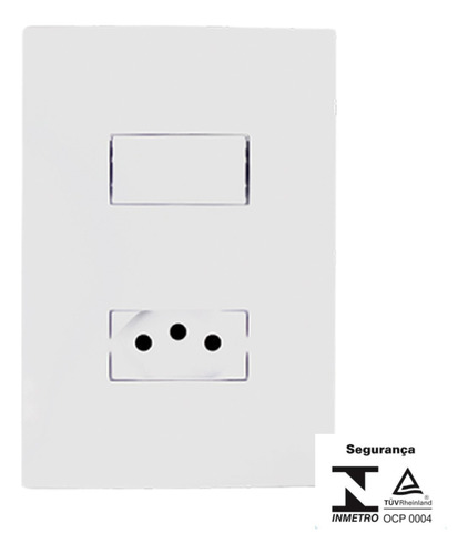 Kit Com 10x Conjunto Interruptor Simples + Tomada 10a Ilumi