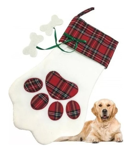 Bota Navidad Árbol Perro Cachorro Dog Gato Huella +nombre 1p