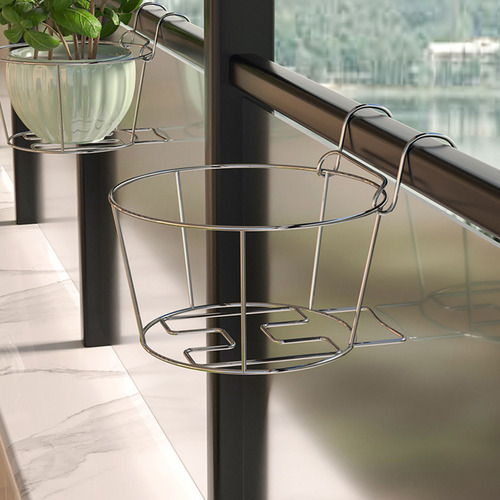 Soporte De Flores Para Balcón, De Acero Inoxidable, Práctico