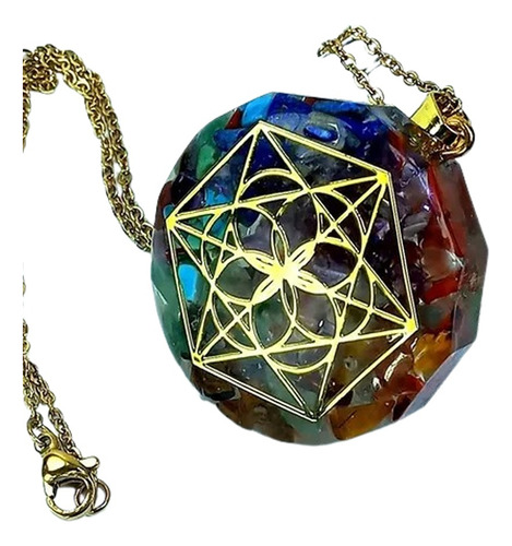 Orgón - Flor De Loto - 7 Chakras + Cadena Acero