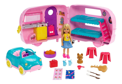Imagen 1 de 10 de Barbie Family Cámper De Chelsea Muñeca Para Niñas