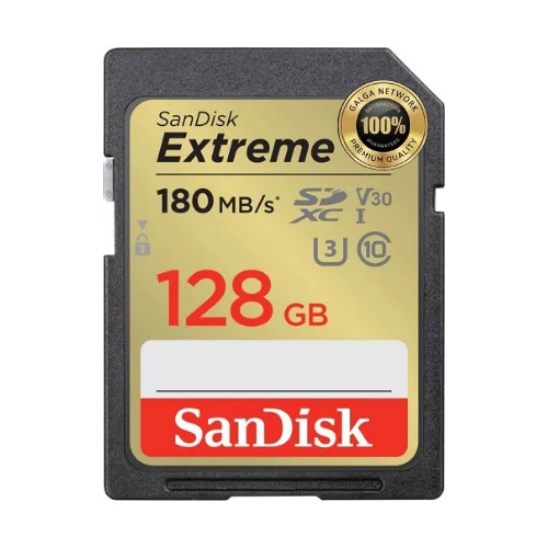 Tarjeta Memoria Sandisk Sd Extreme 128gb V30 C10 U3 180mb/s