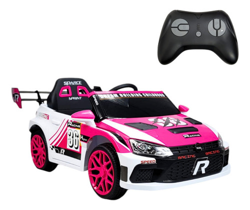 Montable Electrico Para Niños Carro Rally Con Control Color Rosa