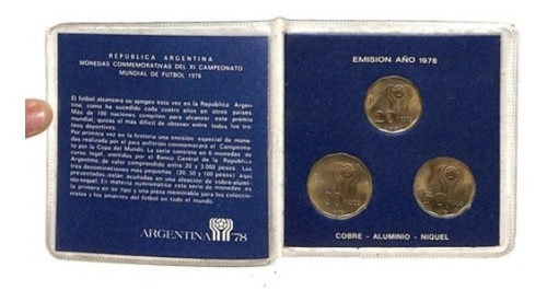 Coleção De 3 Moedas Argentinas - Copa Do Mundo 1978 (Usado)