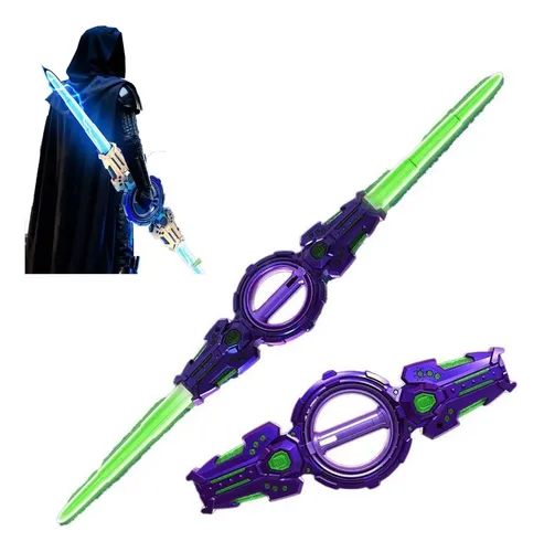 Espada Sparkblade Con Chispas Y Luz LED | Sable De Doble Uso Para Cosplay, 44 Cm De ABS Azul, Efectos De Luz Envolventes