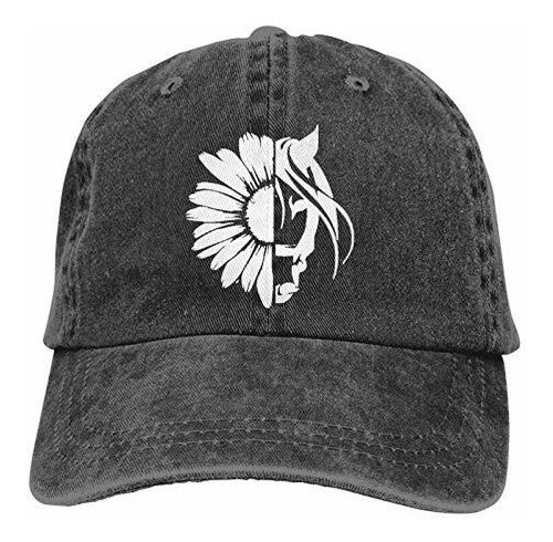 Gorra De Béisbol Con Diseño De Caballo Girasol Para Mujer, G