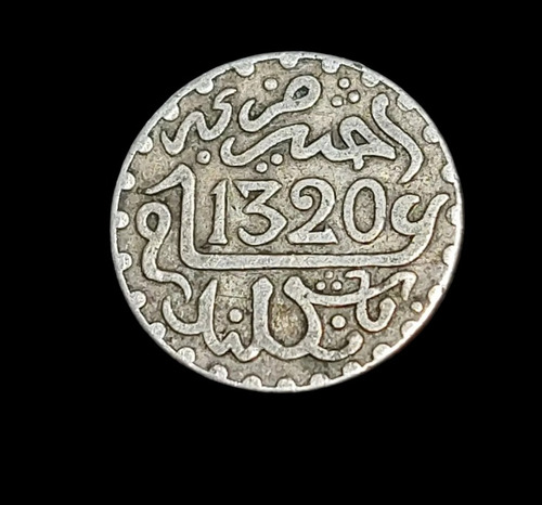 Moneda Marruecos ½ Dirham 1320 (1902) Plata 0.835 Y#18 - 863