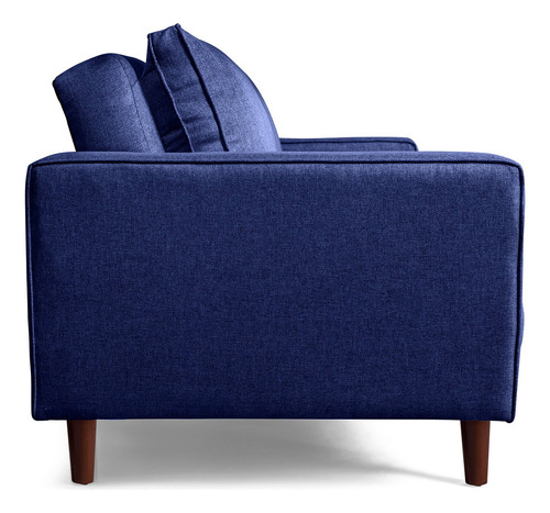 Sofá Cama Salim Makora Beehive De Lino Color Azul