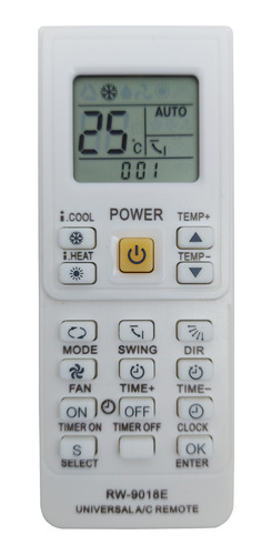 Control Remoto Universal Aire Acondicionado Split Rw-9018e