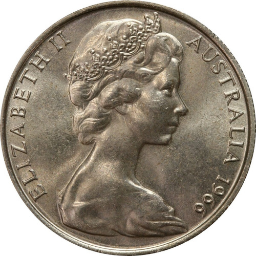 Moeda De Prata .800 - 50¢ - Austrália 1966 - Lote De 10 Un.