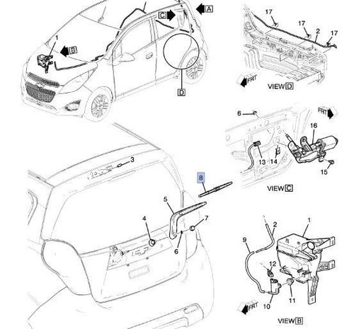 Limpiaparabrisas Aspa Trsero Original Gm Spark 2011 - 2017