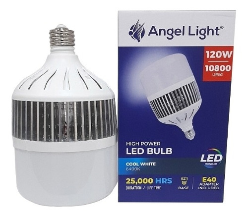 Bombillo Led 120w Ángel Light E-27con Adaptadr/e-40  110/220