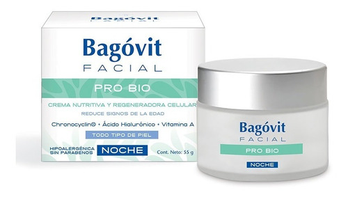 Crema De Noche Bagovit Facial Pro Bio Nutritiva X 55 Grs