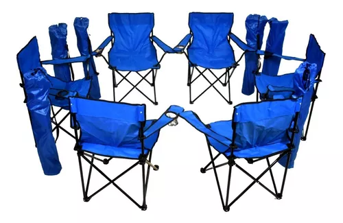 6 Silla Plegable Playa Camping Incluye Funda Y Portavaso