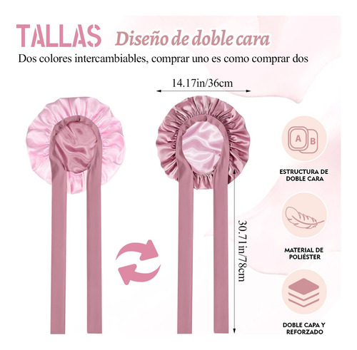 Gorro De Seda Para Dormir Gorro Dormir Para Mujer Rosa